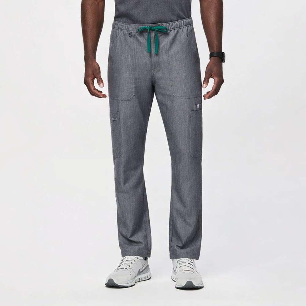 FIGS Cairo Cargo Scrub Pants Men's Large Tall Graphite Gray Medical Workwear